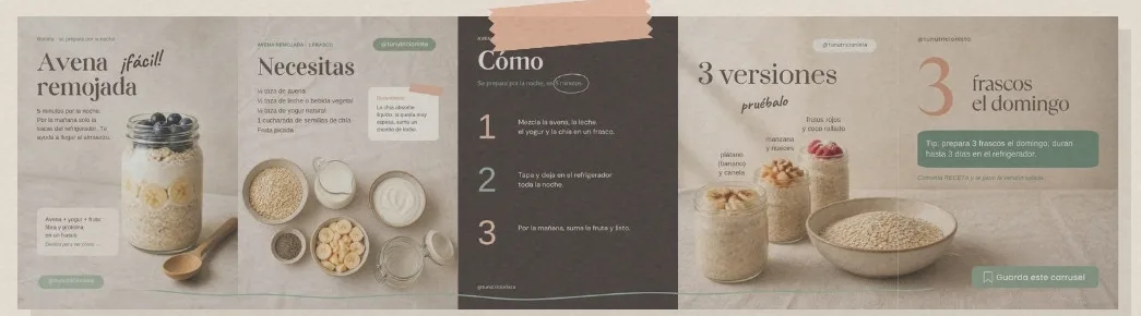 Carrusel continuo de avena remojada en cinco láminas